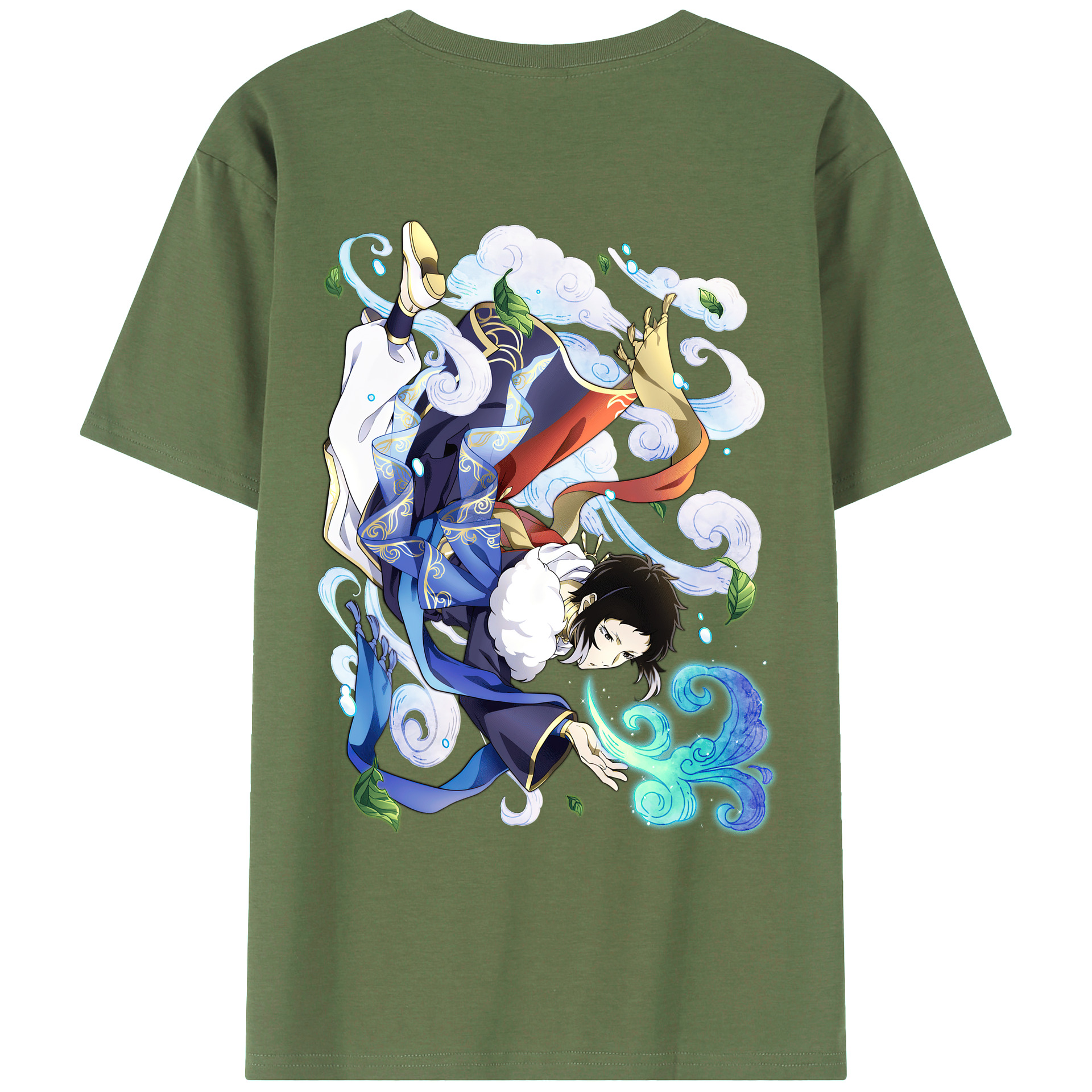 （画像用） 文豪ストレイドッグス Bungo Stray Dogs 綿100％ メンズ半袖Tシャツ（バックプリント） 通気性